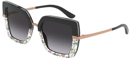 Okulary Przeciwsłoneczne Dolce & Gabbana Dg 4373 32508G - TOP BLACK ON PRINT ROSE/BLACK