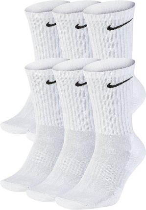 Skarpety długie NIKE Everyday Cushion Crew 6PAK BIAŁE Sportowe - Biały