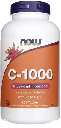 Now Vitamin C 1000 with rose hips 250 tabl