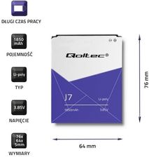 Zdjęcie QOLTEC DO SAMSUNG GALAXY J7 1850MAH - Tychy