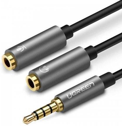 Rozdzielacz audio AUX UGREEN kabel mini jack 3,5 mm (męski) do słuchawki + mikrofon (żeńskie), 20cm
