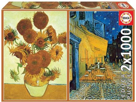 Educa Puzzle 2X1000El. Słoneczniki + Kawiarnia VVan Gogh