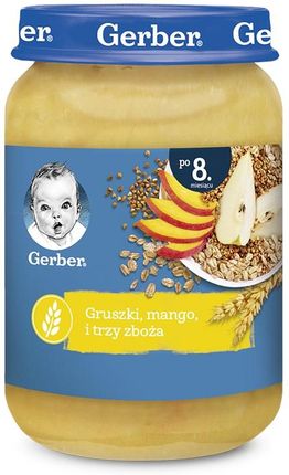 Gerber Deserek Gruszki Mango I Trzy Zboża dla niemowląt po 8 Miesiącu 190g