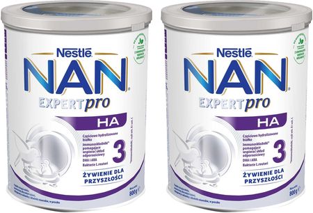 NESTLE NAN Expert Pro HA 3 produkt na bazie mleka, wzbogacony w witaminy i składniki mineralne dla dzieci powyżej 1 roku życia 2x800g
