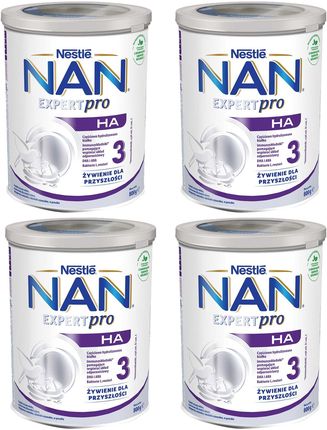 NESTLE NAN Expert Pro HA 3 produkt na bazie mleka, wzbogacony w witaminy i składniki mineralne dla dzieci powyżej 1 roku życia 4x800g
