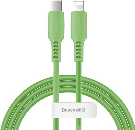 Baseus Colourful kabel przewód USB Typ C / Lightning Power Delivery 18W 1,2m zielony (CATLDC-06) 