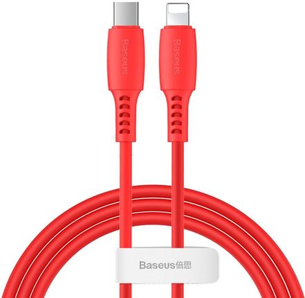 Baseus Colourful kabel przewód USB Typ C / Lightning Power Delivery 18W 1,2m czerwony (CATLDC-09)