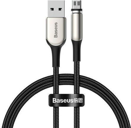 Baseus Zinc magnetyczny kabel USB - micro USB 2A 1m czarny (CAMXC-H01)