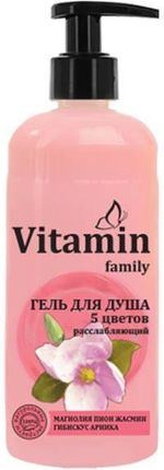 Vitamin Family Relaksujący Żel Pod Prysznic  5 Kwiatów   650Ml  