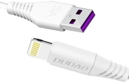 Dudao przewód kabel USB / Lightning 5A 1m biały (L2L)