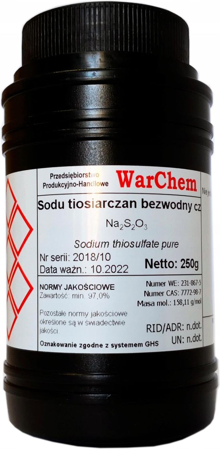 Drobne Akcesoria Medyczne WARCHEM Tiosiarczan Sodu Bezwodny - 250g ...