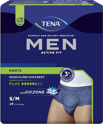 TENA Men Pants Plus Blue S/M OTC Edition 4x9szt