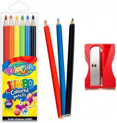 Colorino Kredki Ołówkowe Jumbo 6 Kolorów + Temperówka