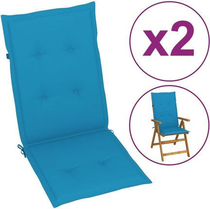 Vidaxl Poduszki Na Krzesła Ogrodowe, 2 Szt, Niebieskie, 120X50X3 Cm