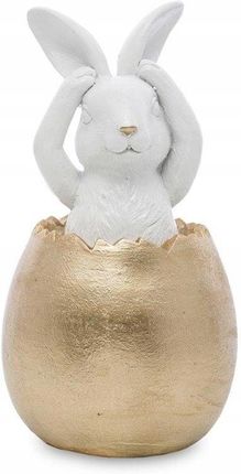 Figurka wielkanocna złote jajko a w nim królik 14