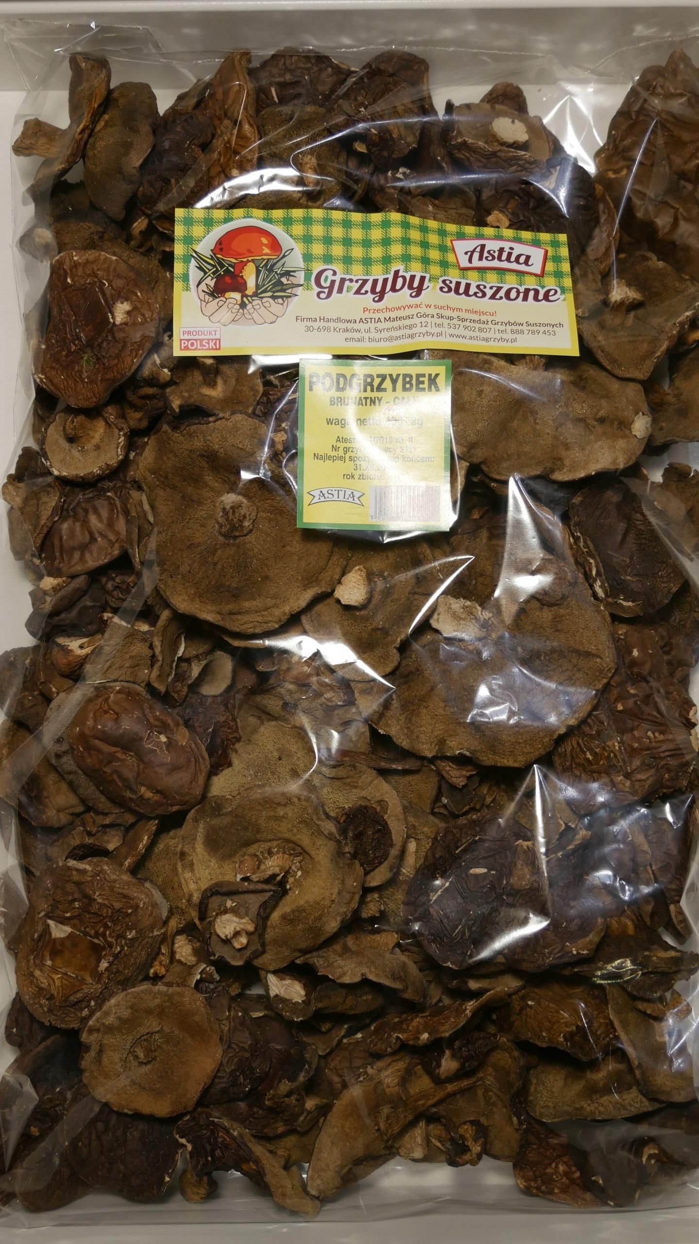 Astia Grzyby Suszone Podgrzybek Cały Główka 1Kg - zdjęcie 1 Astia Grzyby Suszone Podgrzybek Cały Główka 1Kg