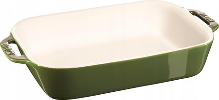 Prostokątny półmisek ceramiczny 2.4 ltr, zielony