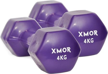 Xmor Fitness Hantle Winylowe 2X 4 Kg Fioletowe