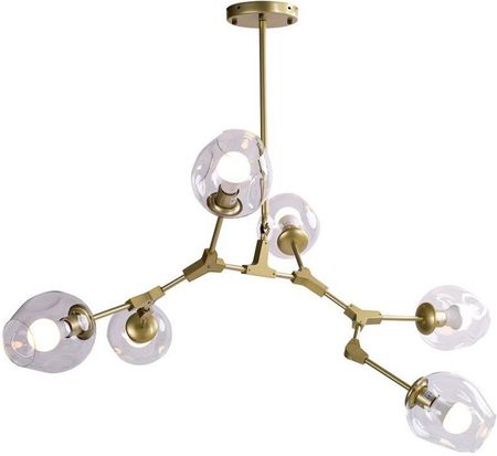 Step Into Design Lampa Wisząca Modern Orchid-6 Złoto Transparentna 130 Cm