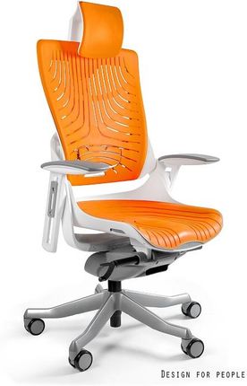 Unique Fotel Biurowy Wau 2 W-709-W-Tpe Biały/Pomarańczowy Elastomer