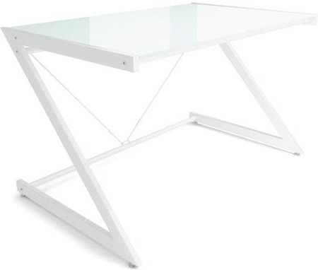 Unique Biurko Z-Line Computer Desk (Stelaż Biały, Blat Szklany Biały)