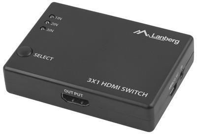 Lanberg Switch 3x HDMI + port micro USB czarny (SWVHDMI0003)
