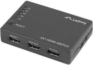 Lanberg Switch 5x HDMI + port micro USB czarny (SWVHDMI0005)