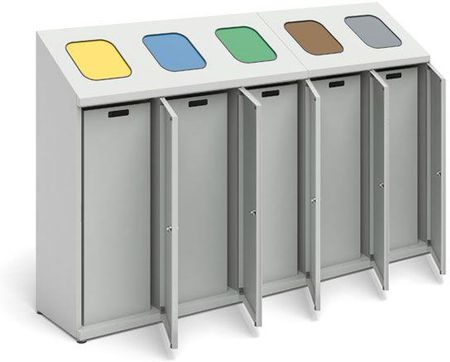 Metalowy Pojemnik Do Segregacji Odpadów 5- Komorowy Psg5 P5