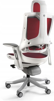 Ergonomiczny Fotel Wau 2 Biały Siatka Czerwon Nw44
