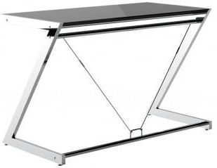 Unique Z-Line Desk Plus Chrom / Czarne Szkło Biurko