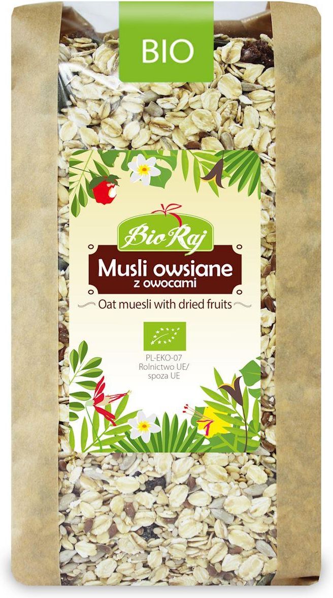 MUSLI OWSIANE Z OWOCAMI BIO 700 g BIO RAJ Ceny i opinie Ceneo.pl