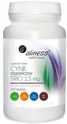 Aliness Cynk Organiczny Trio 15 mg 100 tabl