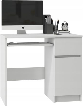 Biurko Komputerowe Stolik Piksel Prawe 90Cm Białe