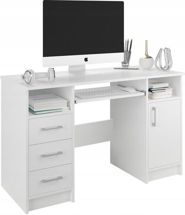Biurko Komputerowe Stolik 124Cm Białe Duże N11