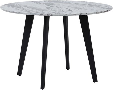 BELIANI Okrągły stół do jadalni 110 cm czarne metalowe nogi efekt marmuru Mosby