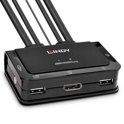 Lindy 42344 Przełącznik KVM DisplayPort 1.2 USB 2.0 (LY42344)