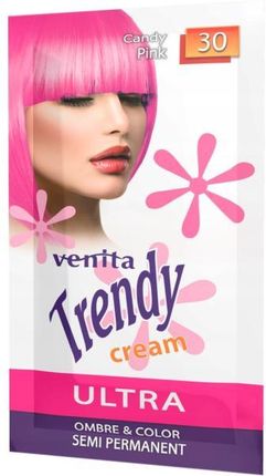 Semipermanenty krem koloryzujący do włosów   Venita Trendy Color Cream  saszetka  30 candypink
