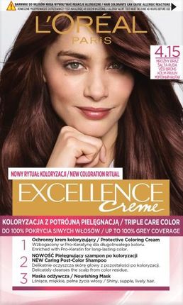 L'Oreal Paris Excellence Creme Farba do włosów 4.15 Mroźny brąz
