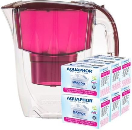 Dzbanek filtrujący Aquaphor Amethyst 2,8L Wiśniowy + 6 wkładów B25 Maxfor