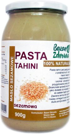Pasta Tahini 900g masło sezamowe bez dodatków naturalna BAZAR ZDROWIA
