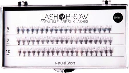 Lash Brow premium flare silk lashes rzęsy w kępkach Natural short