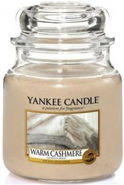 YANKEE CANDLE ŚWIECA ZAPACHOWA ŚREDNI SŁÓJ WARM CASHMERE 411G