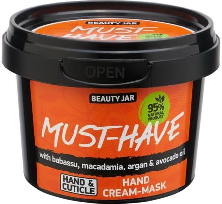 Beauty Jar Krem maska do rąk z olejami babasu makadamia arganowym i z awokado Must-Have 150ml