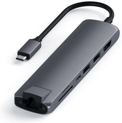 Satechi USB-C Slim Multiport Ethernet HUB gwiezdna szarość (STUCSMA3MQ)