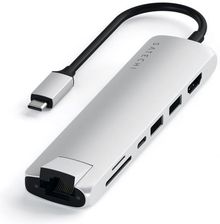 Zdjęcie Satechi USB-C Slim Multiport Ethernet HUB Srebrny (STUCSMA3S) - Środa Wielkopolska