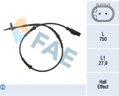 Czujnik prędkości obrotowej koła (ABS lub ESP) FAE 78265
