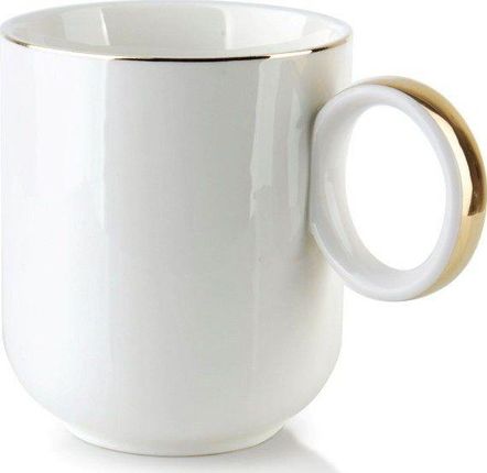Affek Design Kubek Porcelanowy Biały do Kawy Herbaty 350ml Złote Ucho uniwersalny