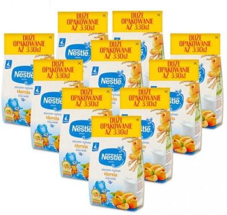 Nestle Kaszka Mleczno-Ryżowa Morela dla niemowląt po 4 Miesiącu 10x330g
