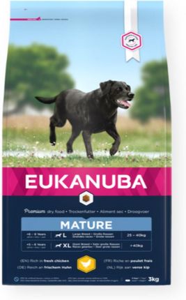Eukanuba sucha karma dla psów dojrzałych dużych ras bogata w świeżego kurczaka 3kg