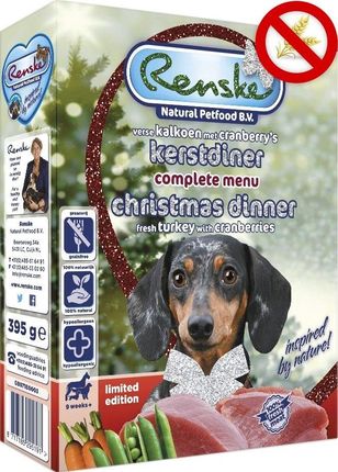 Renske Dog Adult Fresh Meat Indyk Z Żurawiną Bez Zbóż Christmas 395G